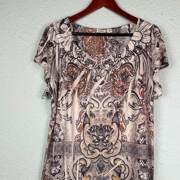 Cato Boho Scroll Print Blouse XL - Picture 1 of 14